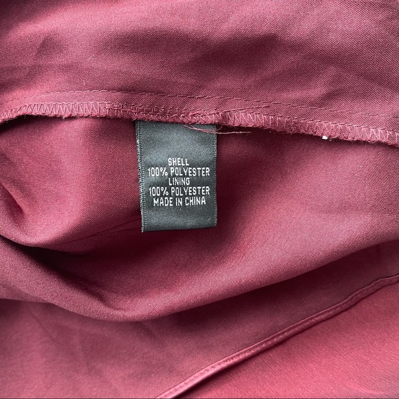 Adrianna Papell Burgundy One Shoulder Sleeveless Beaded Ruched Long Prom Dress - Picture 11 of 12